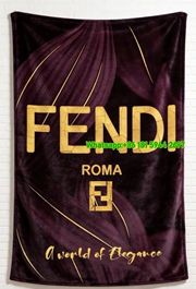 Fendi Purple Gold Black Roma FF Logo Flannel Sofa Throw Blanket Wall Decor IMG_9519